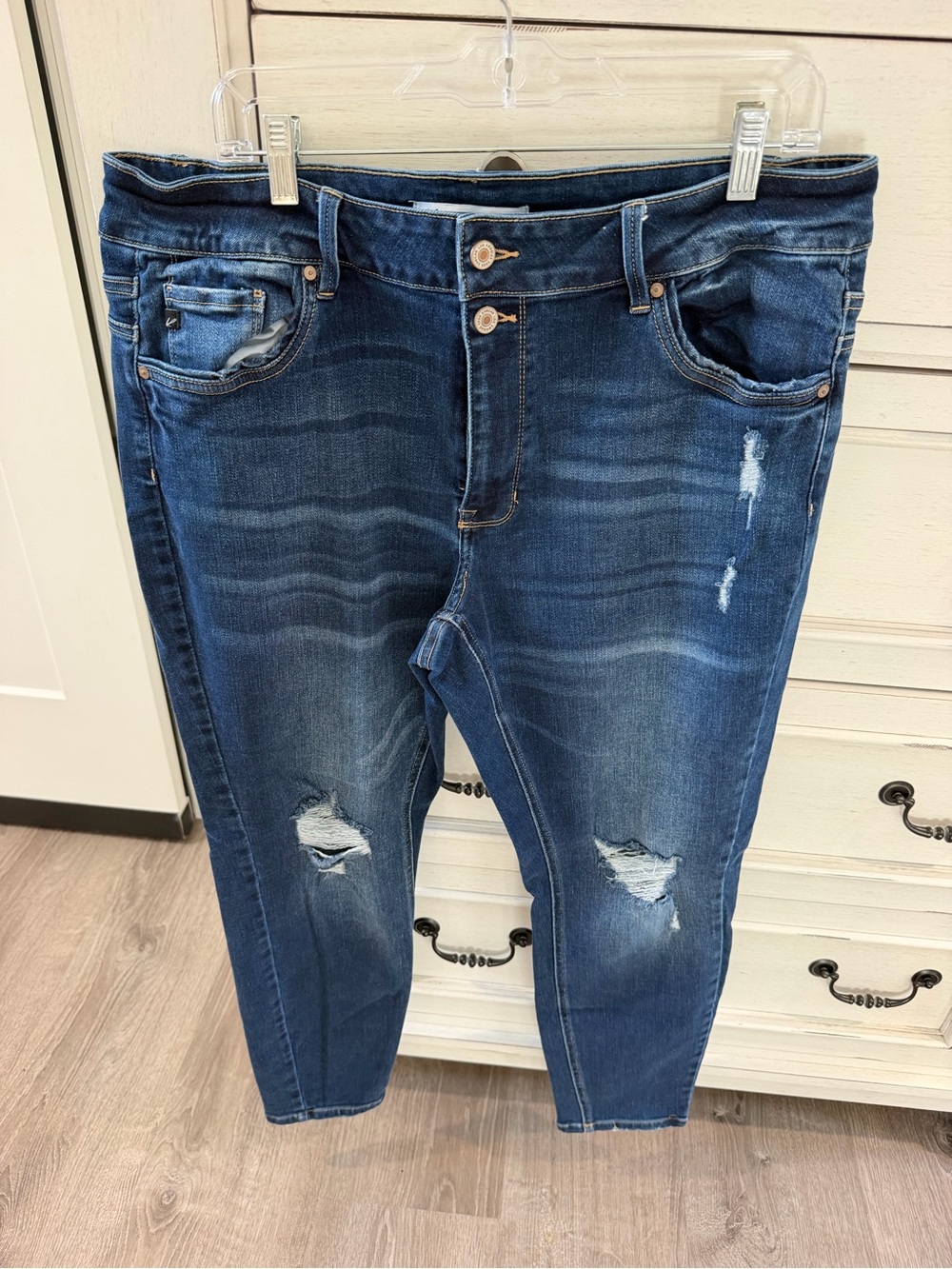 Women’s Distressed High-Rise Skinny Jeans - Dark Blue